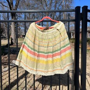 Anthropologie Eva Franco Pleated Striped Cotton Skirt NWT